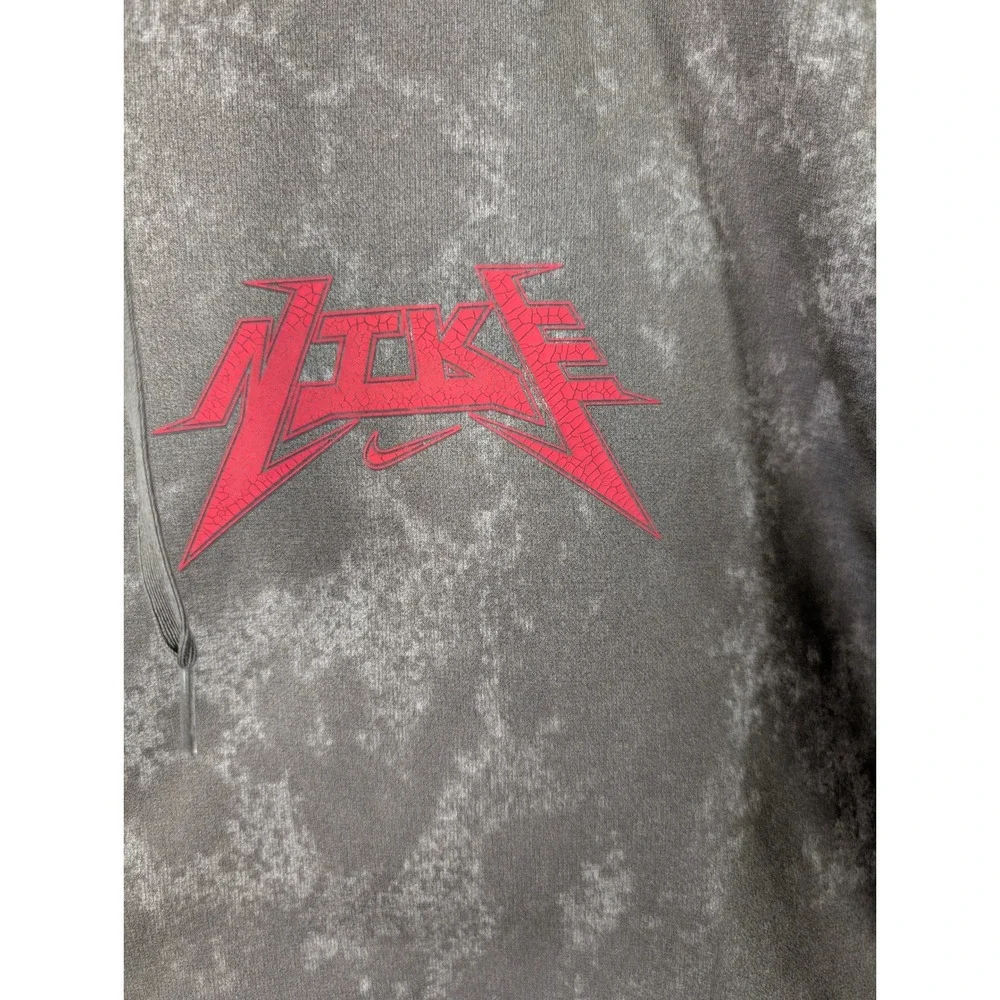 Nike Mens Therma-FIT Full Zip Hoodie Grey Red Graphic DD1974-289 Size L